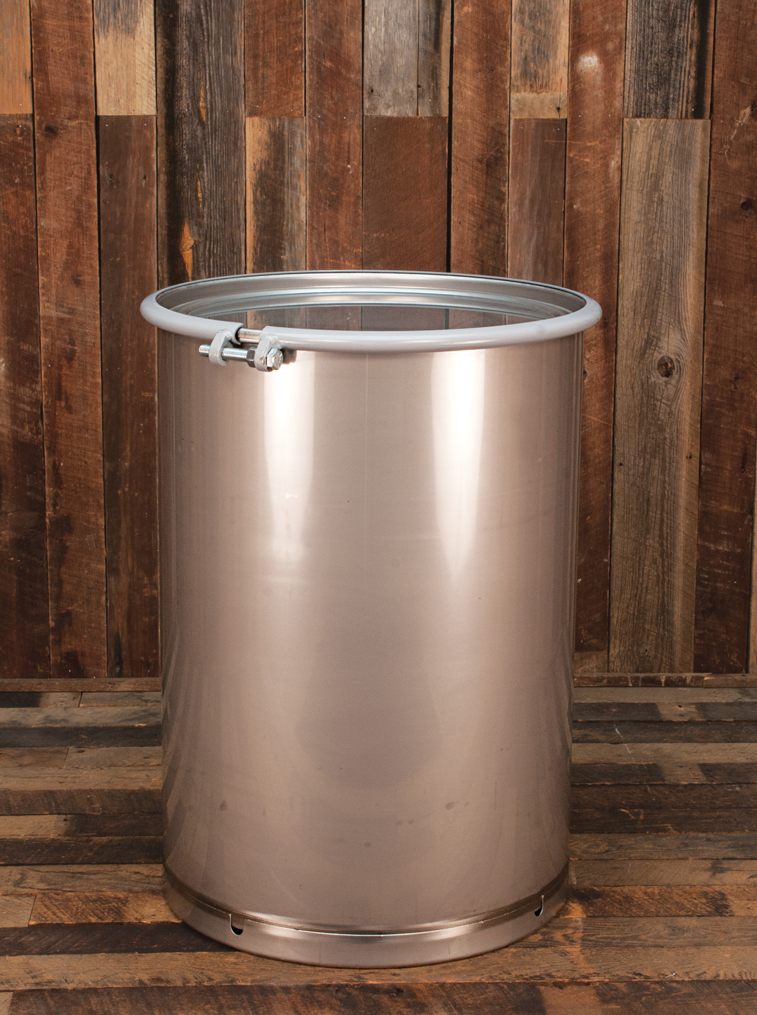 New 55 Gallon Seamless StainlessSteel Drum 316ss, Open Top & Food